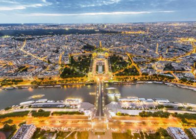 Paris, vue aérienne nocturne